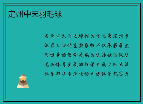 定州中天羽毛球